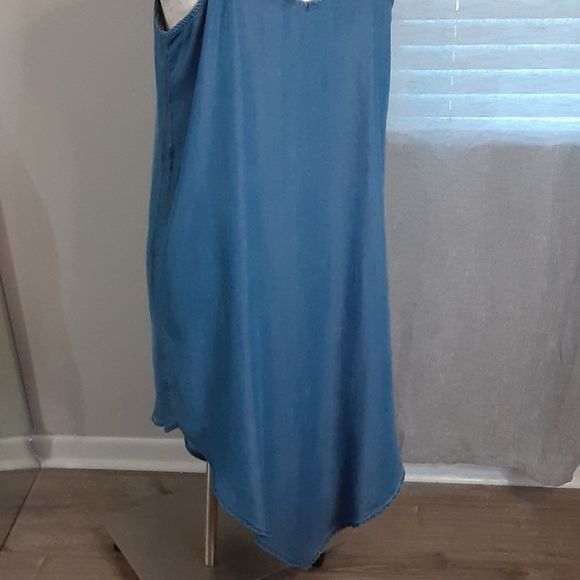 Knox Rose Handkerchief Hem Denim Dress with Adjustable Straps - Picture 7 of 10